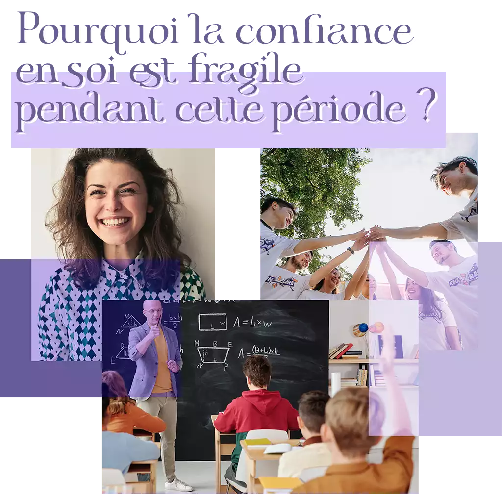 Confiance en soi adolescent et enfant : pèle-mèle d'images de jeunes dans des moments de vie où la confiance en soi doit être forte.